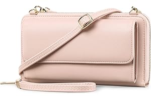 FALAN MULE Crossbody Phone Bags for Women Leather, Handbags Phone Pouch RFID Blocking, Cellphone Shoulder Bags Coin Purse Wallet with Long Strap Zips Card Slots