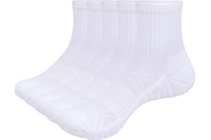 YUEDGE Women's Cushioned Athletic Ankle Socks Moisture Wicking Quarter Womens Socks Performance Tennis Running Sports Socks for Women Ladies Size 3-5/4-7/6-10, 5 Pairs/Pack