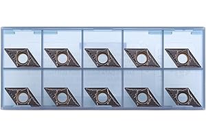 CDBP DCMT11T304/DCMT32,51 Inserti per Tornio Carburo di Tungsteno,Taglienti Tornio Indexabili per Acciaio,Ghisa e Leghe,Utensili CNC Professionali, 10 Pezzi