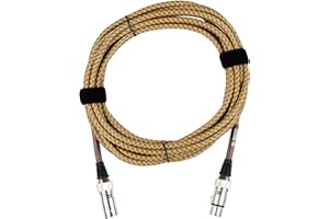 SPARTAN MUSIC 6 Meter (20 ft) Braided Vintage Microphone Cable XLR Male to Female Balanced Mic Lead