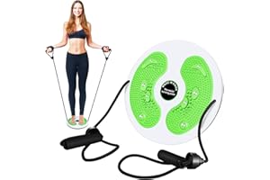 Herefun Twist Waist Disc Board with Drawstring, Fitness Turntable Waist Wriggling Plate Fitness Equipment, Waist Turntable Hip Trainer, Resistance Bands Massage Foot Sole Home Fitness Equipment