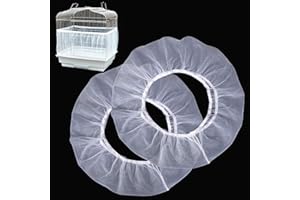 MEJOSER 2pcs Housse Cage Oiseau Couverture à Cage en Filet Maille Protection Anti Graine pour Volière de Perruches Perroquets
