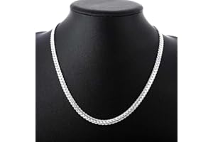 YIJOY 5mm Silver Necklace Chain 20" inch Fashion Men Women