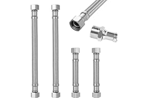 IYEREER 4 Stk Flexschlauch 3/8,Edelstahl Flexschlauch Panzerschlauch Wasserhahn Armaturenschlauch Verlängerung, 20/10cm Flex Schlauch Armatur,Flexibler Panzerschlauch Verlängerung für Küche Wasserhahn Bad WC