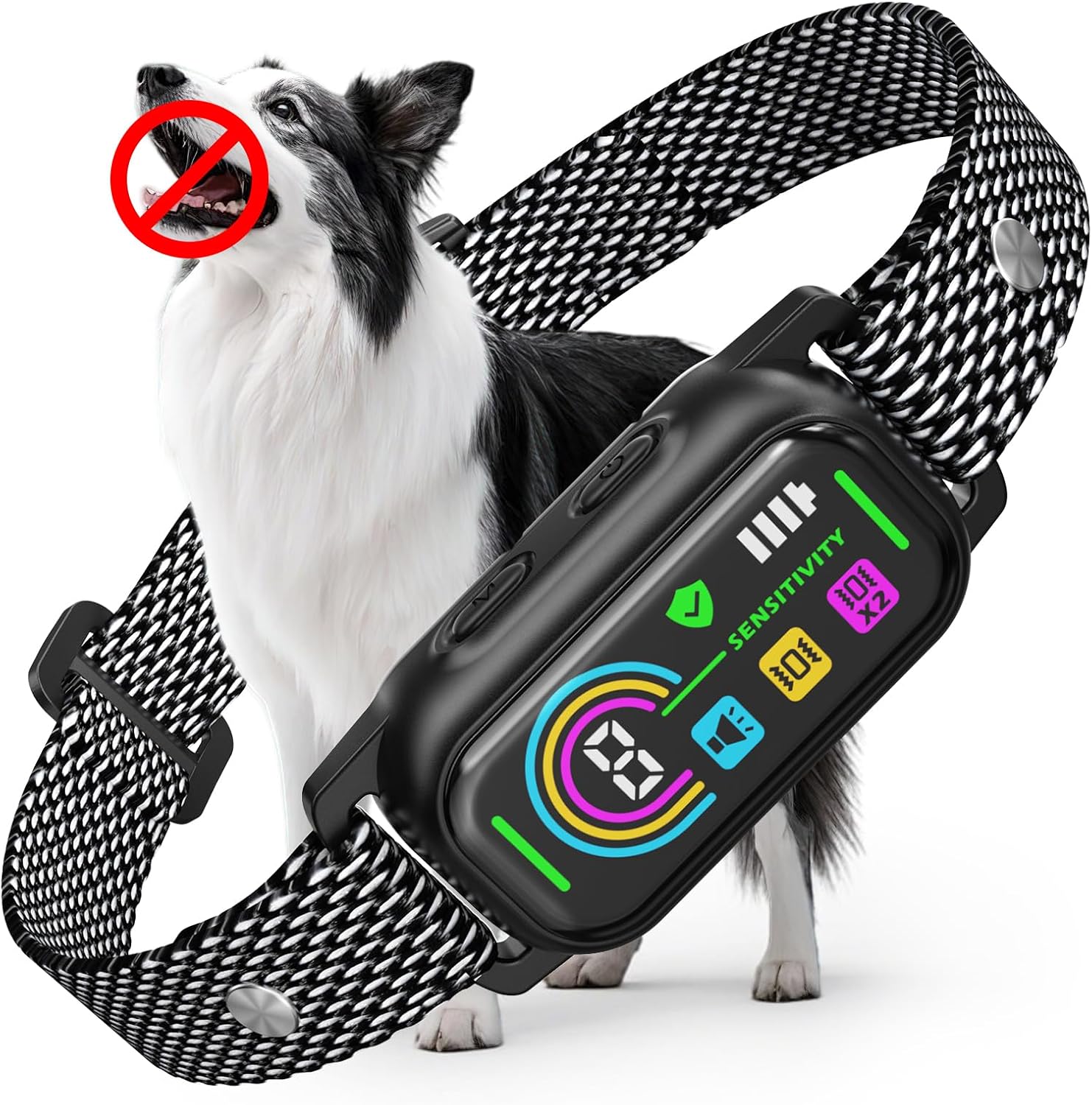 LYtech Collar Antiladridos para Perros, Antiladridos y Antiaullidos para Perros, 4 Modos de Vibración/Sonido, Impermeable IP67, Dispositivo Recargable para Detener los Ladridos Grande Mediano Pequeño