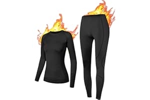 NOOYME Podkład termiczny dla kobiet, warstwa podstawy narciarskiej, odzież termiczna i szybkoschnące legginsy Termiczna podkład dla kobiet Zestaw bielizny termicznej