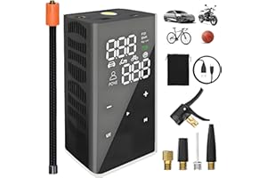 YANACE Gonfleur Pneus Voiture sans Fil, compresseur à air portatif, Pompe a Velo Electrique,150PSI 12V DC 12000mAh, Portable avec Lumière LED, Compresseur de Voiture pour Vélo, Moto, Vcooter, Balles