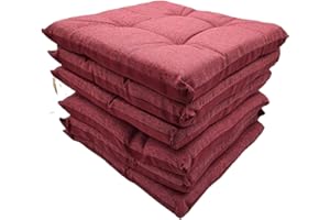 IL DOLCE STILE DELLA TUA CASA Juego de cocina con 6 cojines para silla de color liso, 4 puntos, acolchado y grosor de 5 cm, fabricado en Italia (burdeos)