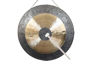 ZYJIX Gong Chau Gong in Legno con Supporto in Legno E Gong Tradizionali Cinesi Chau Gong Feng Shui per Grandi Canzoni(Size:50cm)
