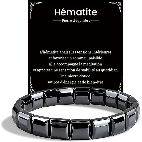 Bracelet Pierre Naturelle Homme - Cadeau Personnalisé Papa Mari Frère Parrain - Idée Cadeau Pâques Noël Anniversaire