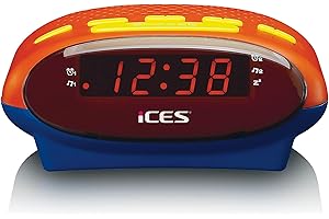 LENCO iCES ICR-210KIDS Uhrenradio - Radiowecker für Kinder - PLL FM - Schlummerfunktion - Sleeptimer - Gangreserve - blau/orange