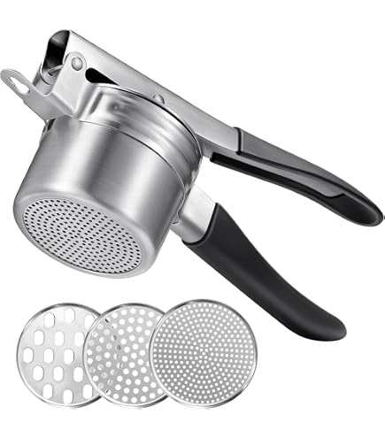 Presse-Purée Inox Premium McNory - 3 Disques Interchangeables - Parfait Purée Légumes, Fruits, Aliments Bébé