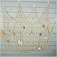 Filet De Pêche Naturel Pour Décoration Murale Avec Coquillages Colorés Et 10 étoiles De Mer Naturelles Sur Le Thème De L'océan Pour Fête De Plage