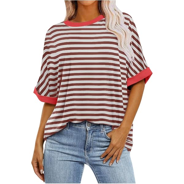 KOG Damen T-Shirt Sommer Kurzarm Top Basic Aus Baumwolle - Viele Größen Von S Bis 4XL, Mit Print