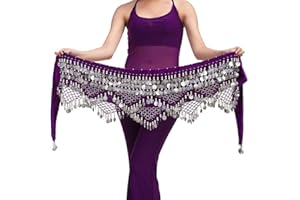 MUNAFIE Danza del Vientre cinturón de Cadera Bufanda con Monedas Traje de Danza del Vientre señoras Falda de Danza del Vientre