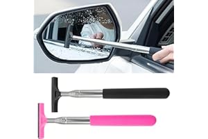 INCNMAD Limpiaparabrisas para Espejo Retrovisor de Coche 2 Piezas Limpiador de Espejo Retrovisor Retráctil Rasqueta Limpiacristales Telescópico para Coches, para Limpiar el Agua de Lluvia de los Espejos Retr