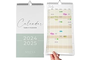 MILULA STUDIOS Wall Calendar 2024/25 UK - 2024 2025 Calendar Month to View - July 24 to Dec 25 (18mo) - Family Calendar - Wall Calendar for Easy & Efficient Planning - Calendar 2024/25 UK Family Planner