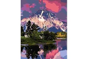 AIRDEA Nature Montagne RivièRe Peinture par Numéros Adultes débutants, Acrylique Peinture Numero Adulte sur Toile, Kit de Peinture à l'huile sur Toile Bricolage avec pinceaux 40X50CM