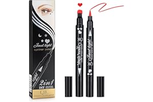 Dsaren Eye Liner Rouge Waterproof Stylo Eyeliner Tampon 2 EN 1 Tattoo Liner Forme Outil De Maquillage Femme Yeux Crayon Durable Et Anti-taches