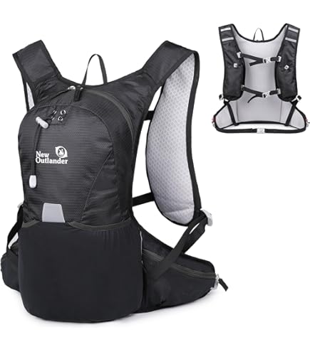 Nepest 6L Fietsrugzak – MTB & Outdoor-begeleider met 2L drinkzak | Verstelbare borst- & taillegordel met veiligheidsfluitje | Voor fietsen, hardlopen & skiën, zwart, 2L