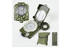 RLXMARTD Outdoor-Kompass aus Metall mit Sichtlinse, Lineal, Multi-in-1-Werkzeug und Pfeifen, multifunktionaler Orientierungslauf-Kompass für Kartenlesen, Navigation, Wandern, Abenteuer