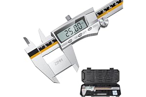 Calibre digital de acero inoxidable, herramientas de medición de acero inoxidable Preciva, resistente al polvo, con batería de repuesto, 150 mm