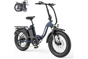 Touroll S2 Bicicleta eléctrica Plegable | 720Wh 15AH Batería Extraíble | 20" × 4.0" Fat Tire Bicicleta Eléctrica | Sensor de Par | Suspensión Completa | 7-Velocidades | 100-150KM