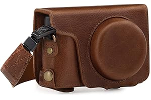 MegaGear Panasonic Lumix DC-TZ100, TZ200 Ever Ready prawdziwa skóra etui na aparat z paskiem do noszenia - brązowy MG1436