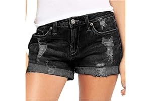 MJGkhiy Pantaloncini Donna Jeans Vita Bassa Jeans Corti Donna Sexy Shorts Jeans Donna Vita Alta Vintage Denim Shorts Pantaloncini da Spiaggia da Surf Pantaloni Corti Donna Eleganti