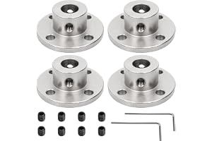 4 st flänskopplingar 8 mm flänskopplingar för modellmotorer, motoraxelkoppling 8 mm inre diameter med 8 fästskruvar, 1 x M4 insexnyckel för motorer