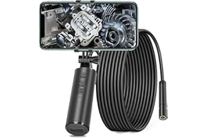 Cámara endoscópica 1080P con luz (2600 mAh, 5 m), cámara de inspección BEVA HD, 8 mm, con soporte para teléfono móvil y 8 LED, endoscopio impermeable IP68, rotación de 360°, para smartphone iOS