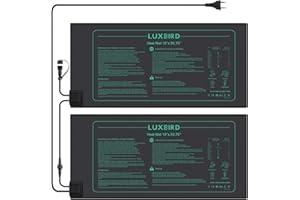 Luxbird Heizmatte Wärmematte für Germination, 2 Stück Heizmatten, Eins-zu-viele-Steuerung, Zimmergewächshaus Wärmematte, 21Watt, IP67 Wasserdicht, 52.7x25.4cm