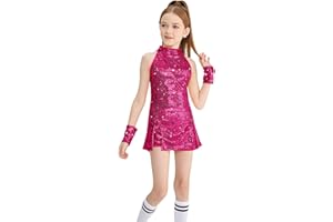 LOLANTA Dziewczęcy Kostium do Tańca z Cekinami Strój do Tańca Ulicznego Błyszczący Zestaw Ubrań do Tańca Jazzowego Hip Hop