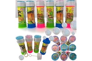 DINO-PARTY: Lot de 4 bulles de savon « Dinos & T-REX » - Petit cadeau pour anniversaire d'enfant, fête à thème préhistorique et fête d'enfant - Les enfants adorent ces bulles - Jeu et plaisir