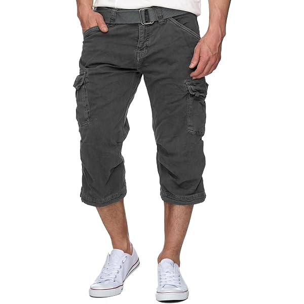 Pantalon Capri Homme Ben Creek - Bermuda Cargo 3/4 Élastique - Pour Randonnée Et Quotidien Décontracté