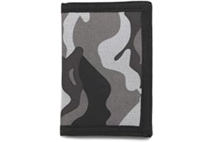 Semazz Geldbörse Jungen,Camouflage Portmonee Kinder Camo Geldbeutel Kinderportmonee mit Magischem Aufkleber+Reißverschlusstasche+Metall Sanp zum Jugendliche Herren