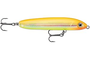 Rapala Leurre de Pêche Skitter V-Matériel Corps Translucide d'eau Douce et Mer-Profondeur de Nage Surface-10cm Fabriqué en Estonie-Bone Chartreuse Unisex-Adult, 10cm / 14g