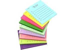 MIIEPLS 9 Packung To Do Liste, 9 X 7.5cm Verbesserung der Klebrigkeit des mehrfarbigen Haftnotizen Notizzettel Linierte Klebezettel Selbstklebend Tagesliste Notizblock für Büro Zuhause Schule
