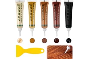 PENRITER Brown Wood Filler, Wood Furniture Repair Kit Brown Series Wood Touch up Fillers for Wooden Cabinet, Floor, Door, Table Scratches Cracks Holes Stains(Maple, Teak, Mahogany, Walnut and Black)