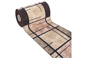 emmevi Tappeto Cucina Bordato Antiscivolo Moderno Passatoia Colori Accesi Marmorizzato 57x140 Cm Marrone