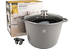 KARL HAUSMANN Pentola Antiaderente - 10 Litri - Ø 28 cm - Casseruola Induzione in Alluminio Pressofuso con Coperchio - Pentola per Tutti i Piani Cottura - Pentole Antiaderenti per Pasta - Pot - Tegame