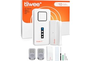 tiiwee Sistema di Allarme per Porte e Finestre - Sistema di Sicurezza con Potente Sirena, 2 Sensori per Porte e Finestre e 2 Telecomandi - Protezione Antieffrazione Casa, Appartamento, Garage