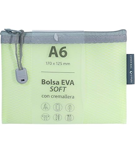 Grafoplás | Borsa con cerniera EVA Soft a5 | Rosa pastello | Morbido al tatto | Zipper Bag realizzata in gomma EVA trasparente | Perfetta per proteggere e trasportare documenti, cellulari, tablet