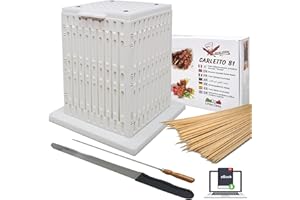 Cubo 81 pièces avec couteau et 100 rameaux pour la meilleure et facile production de rôtis, brochettes viande, poisson, fruits, brochettes, barbecue SOUVLAKY