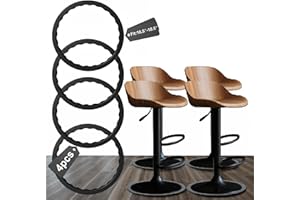 GAGUIUP 4 Pack Bar Stools Leg Protectors Ring, Non Slip Silicone Chair Leg Floor Protector, Pads Bottom Protect Wooden Floor No Scratches No Noise Anti-slip, Stretchable Fits 16.5" to 18.5" Chair Base,Black