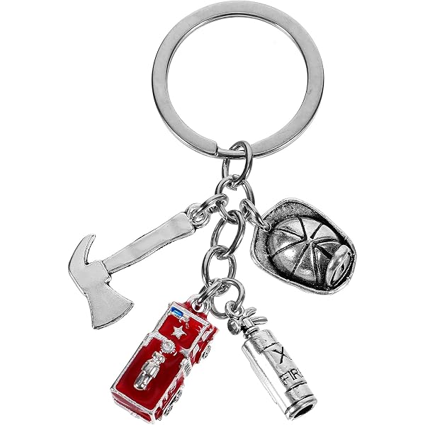 Porte-clés Pompier Extincteur FRCOLOR - Lot De 3, Métal Zinc, Décoration Unique, Cadeau Original - 10