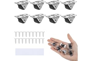 8 sztuk małych rolek meblowych – każde koło może pomieścić ok. 10 kg, Mabor 13 mm małe kółka do mebli, mini ciche kółka do mebli, skrzynek narzędziowych, wózków, projektów oświetleniowych, "zrób to