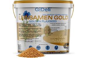 GiDeli Gyllene Linfrön 1 kg - Hela Linfrön, Naturliga | Högt innehåll av omega-3 och fiber, utan tillsatser, veganska, för bakning, müsli, bröd och yoghurt