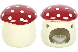 SOMETHING DIFFERENT WHOLESALE Adorable Quemador de Cera de Hongos para derretir | Calentador de Aceite de Fragancia | Portavelas de aromaterapia | Decoración llamativa de Fragancia para el hogar | Difusor de Aceite de Seta de