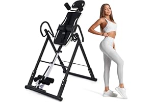 ZELUS Table d'Inversion Pliable Réglable Équipement pour de Gymnastique à Domicile Entraînement par Gravité pour la Thérapie Naturelle de Soulagement des Douleurs du Dos